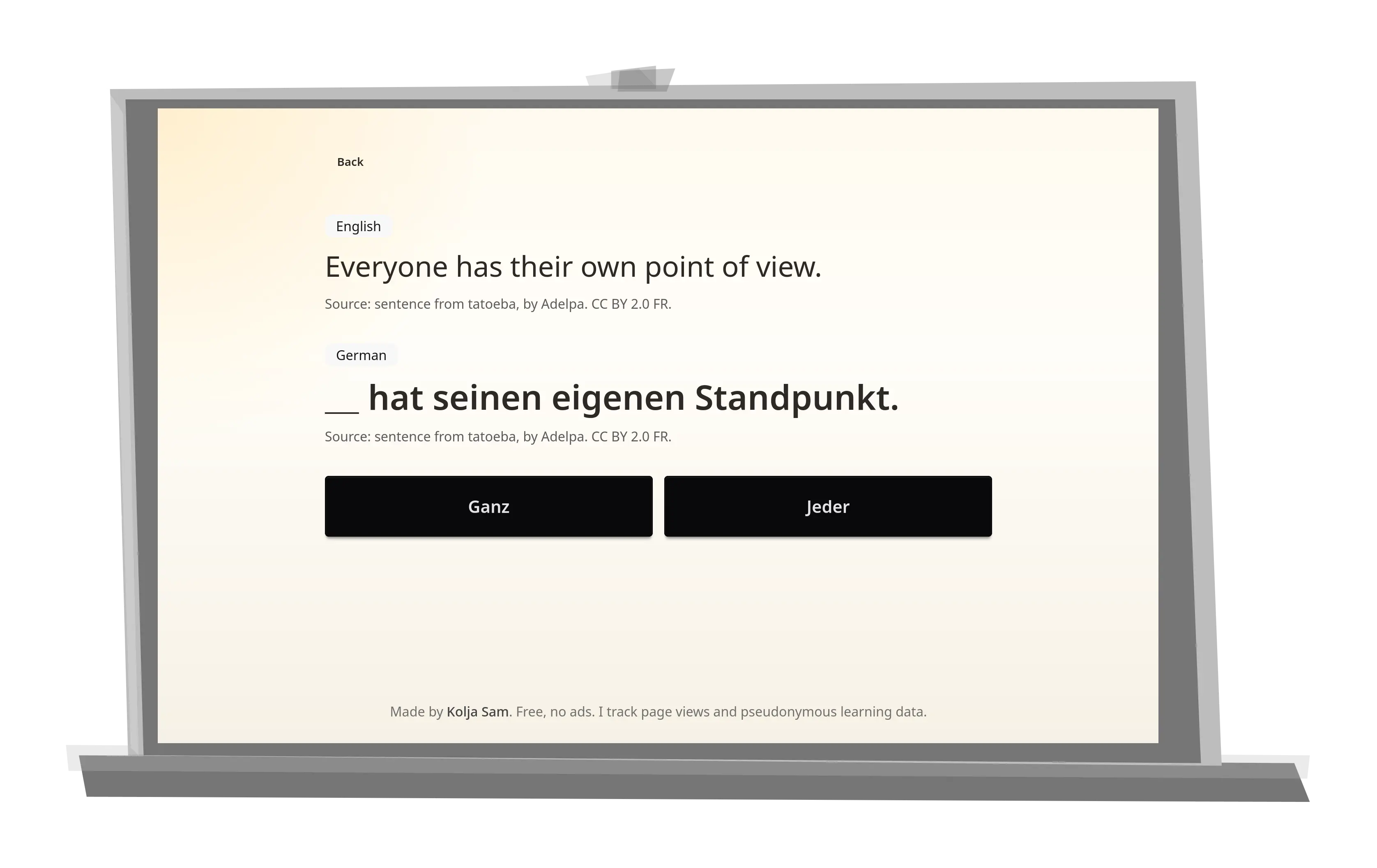 Sätze screenshot