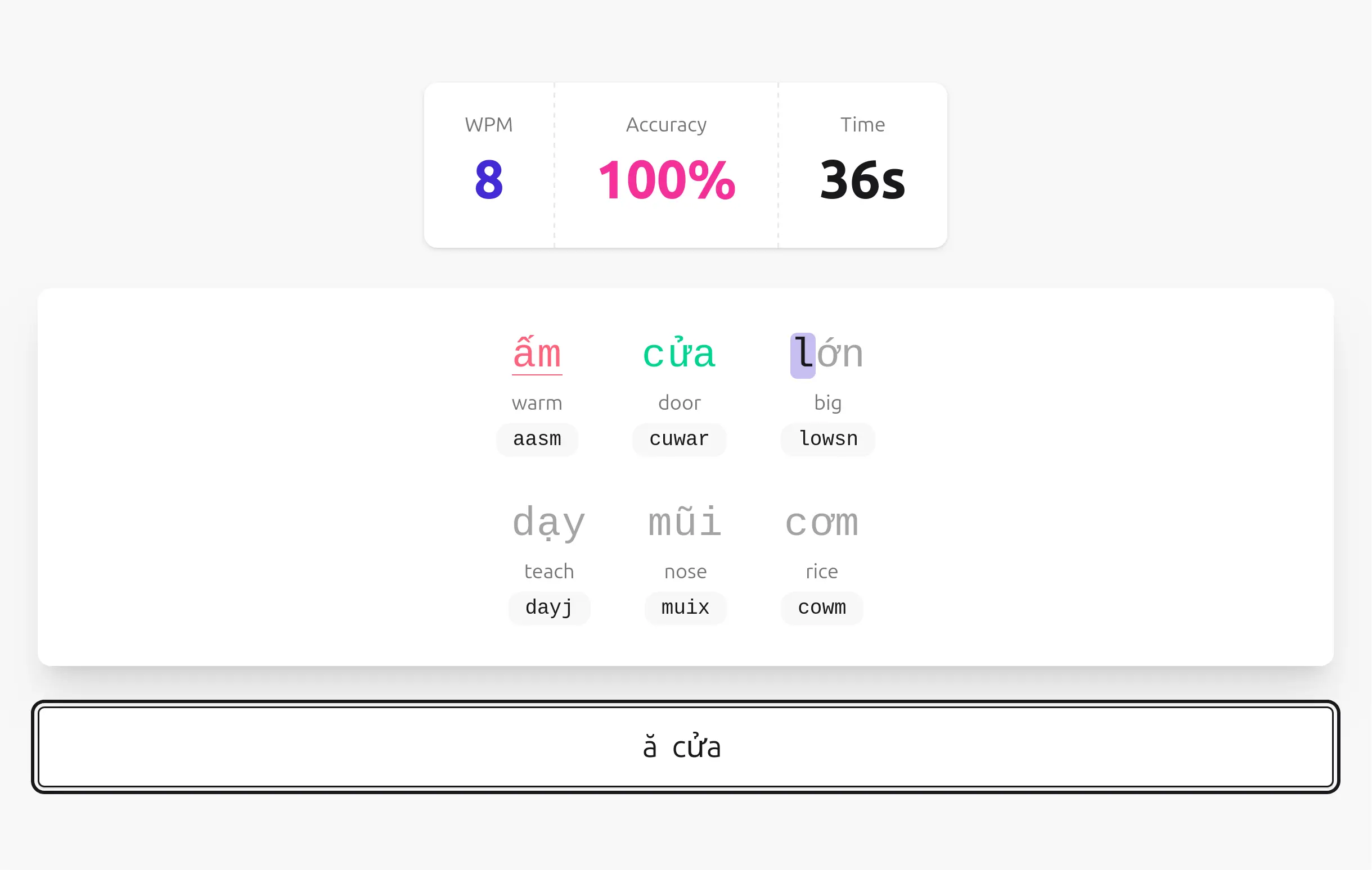 Vietnamese Typing Practice screenshot