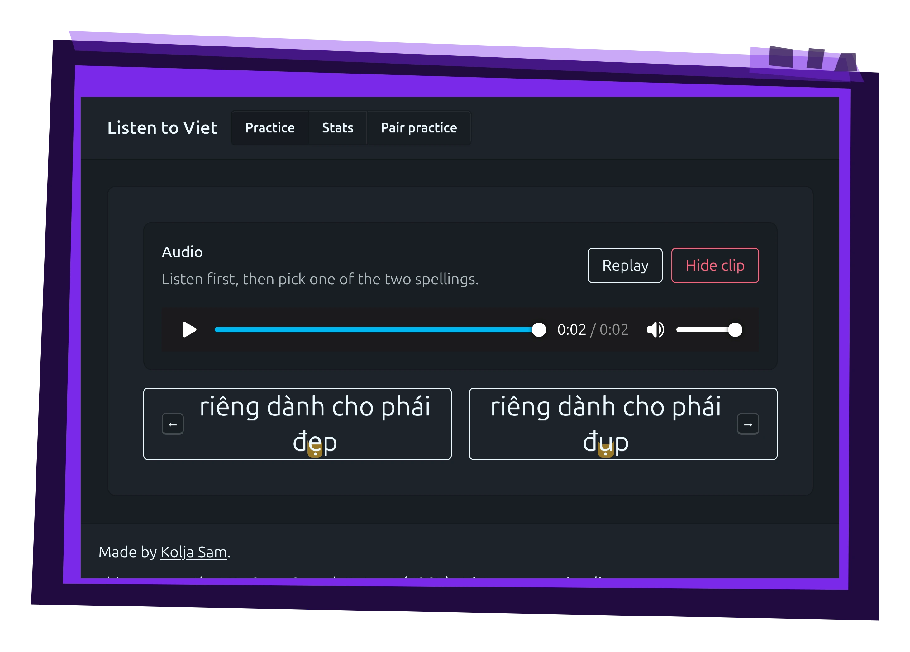 Vietnamese Tone Practice screenshot